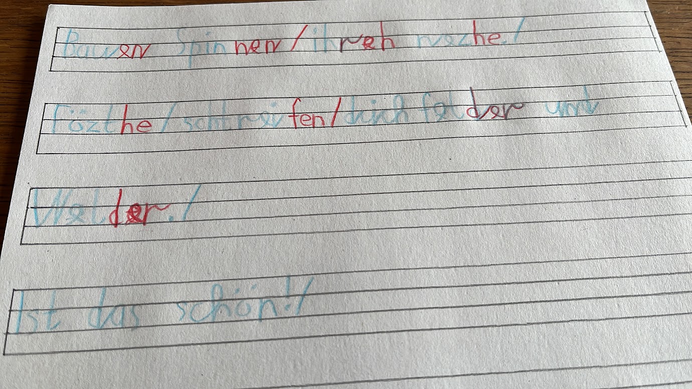 2. Schreibschrift üben